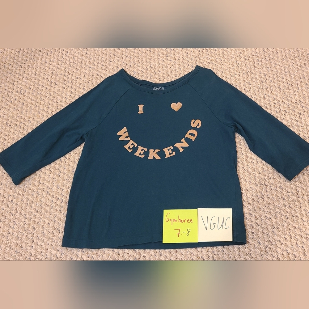 Gymboree Green l 'I Love Weekends' 3/4 Sleeve Tee